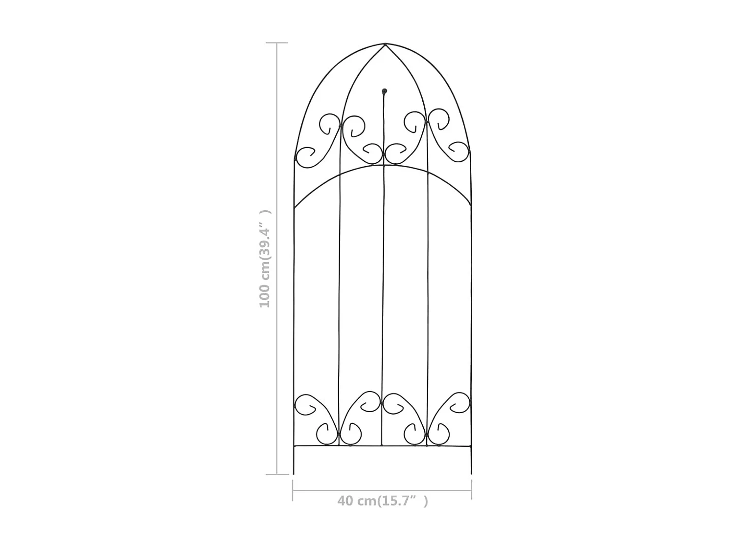 Soportes para plantas trepadoras 3uds Negro 40x100 cm Hierro