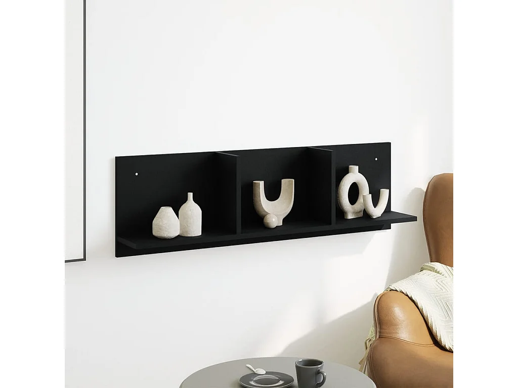Mobile a Parete 100x16,5x30 cm Nero in Truciolato