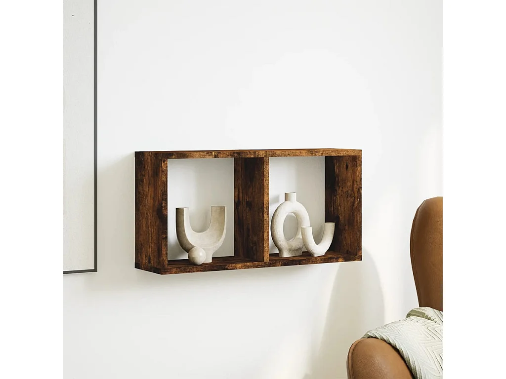 Armário de parede 60x16x30 cm deriv. madeira carvalho fumado