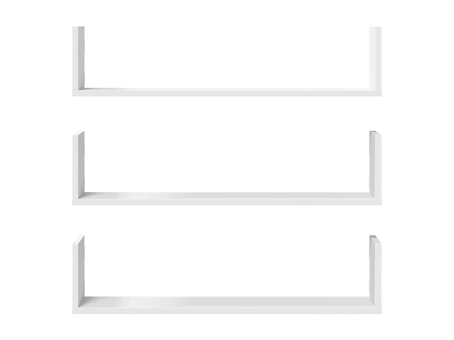 Étagères murales 3 pcs blanc 80x18x18 cm bois d'ingénierie