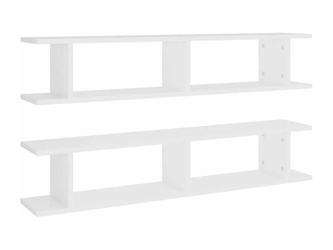 Étagères murales 2 pcs Blanc 105x18x20 cm bois d'ingénierie