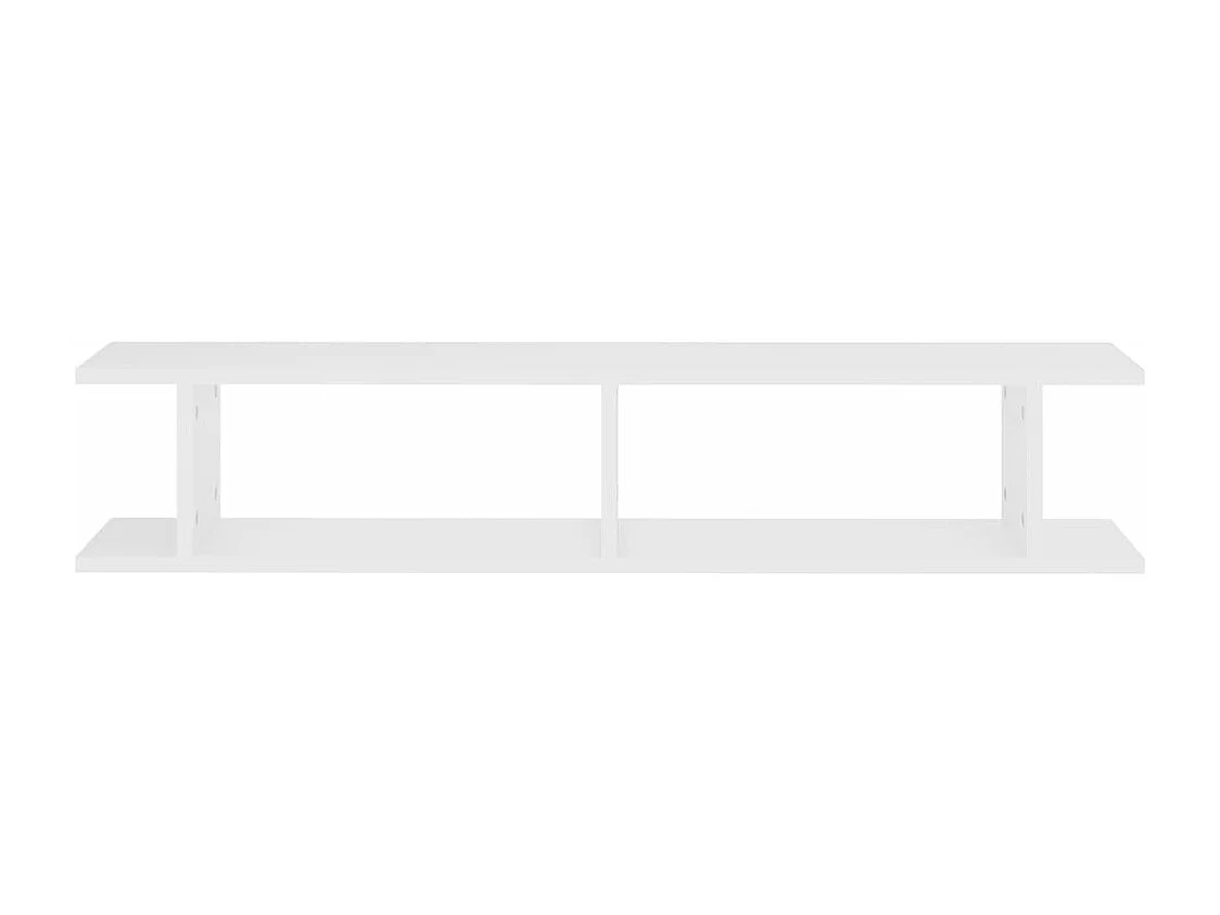 Estantes de pared 2 uds madera contrachapada blanco 105x18x20cm