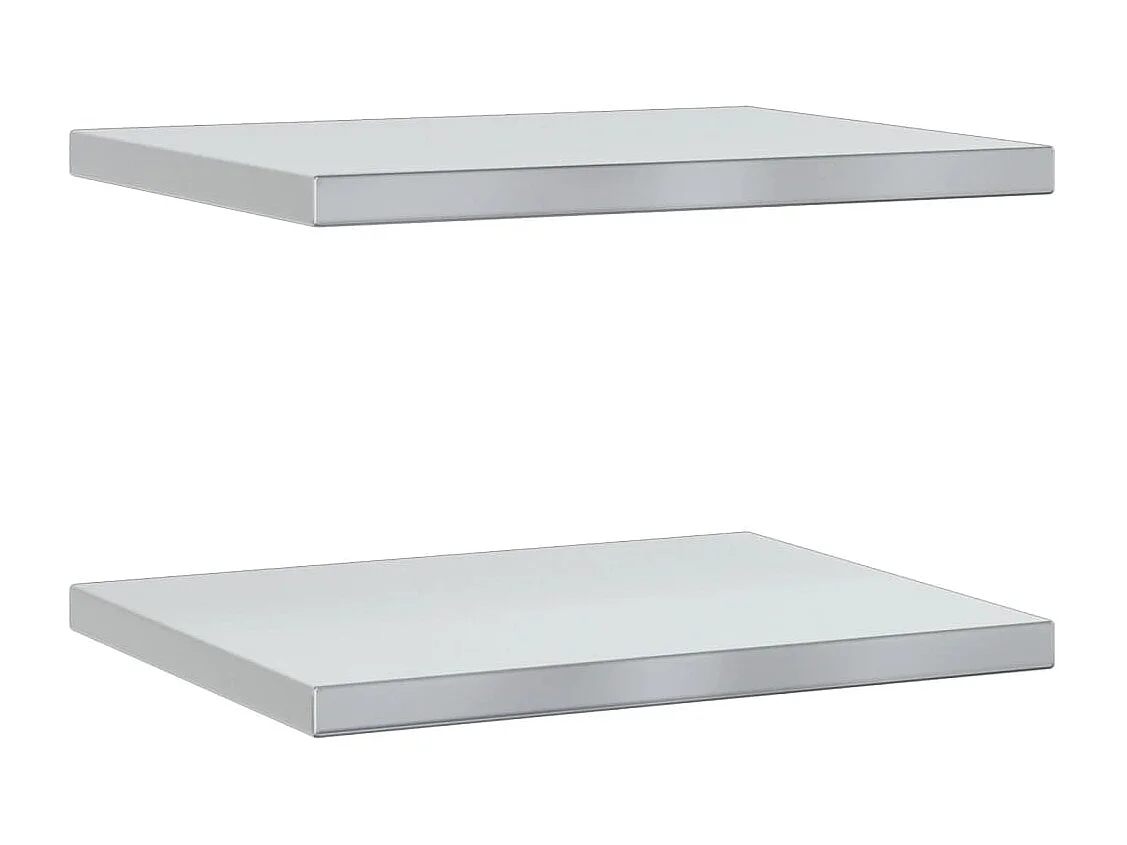 Prateleiras de parede 2 pcs 50x40x3 cm aço inoxidável prateado