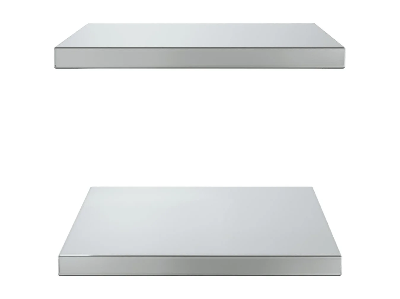 Prateleiras de parede 2 pcs 50x40x3 cm aço inoxidável prateado