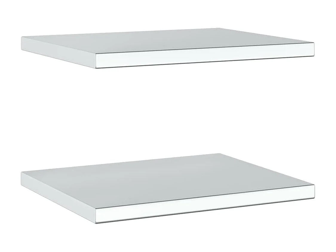 Étagères murales 2 pcs 50x40x3 cm argenté acier inoxydable