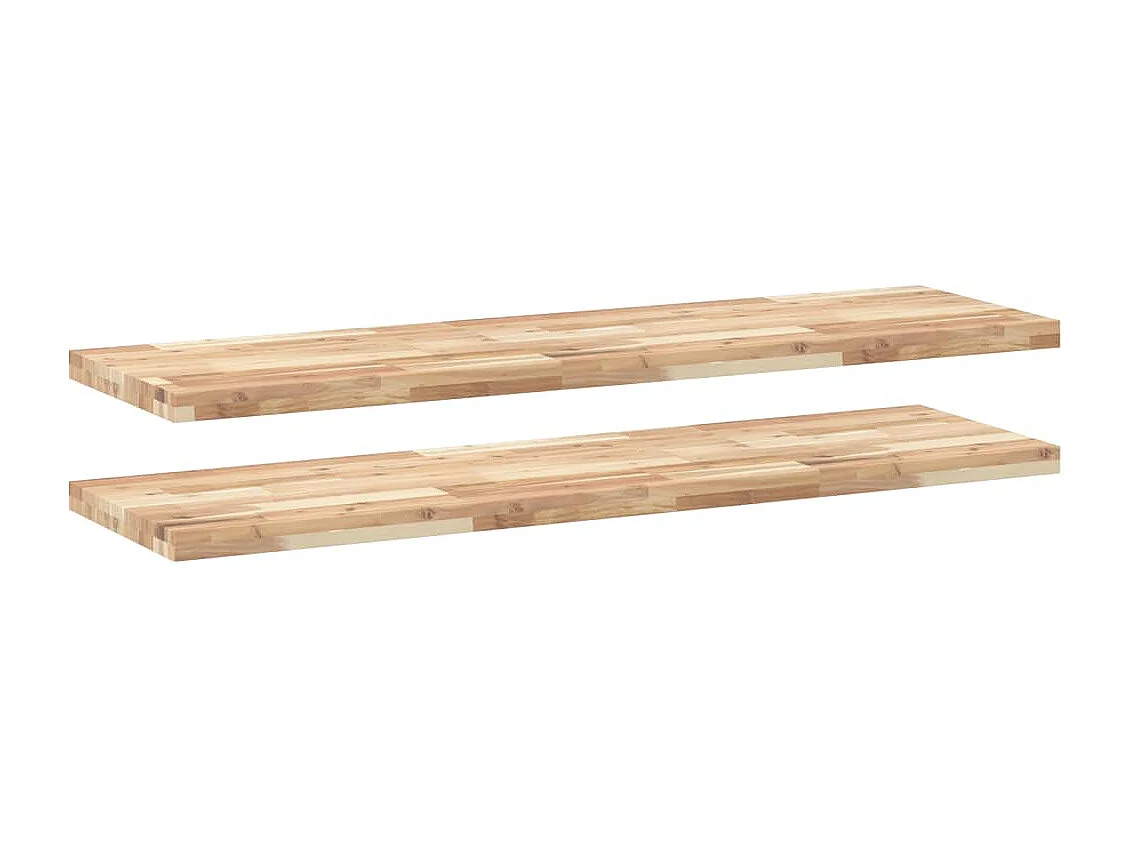 Schweberegale 2 Stk. 140x40x4 cm Massivholz Akazie Unbehandelt