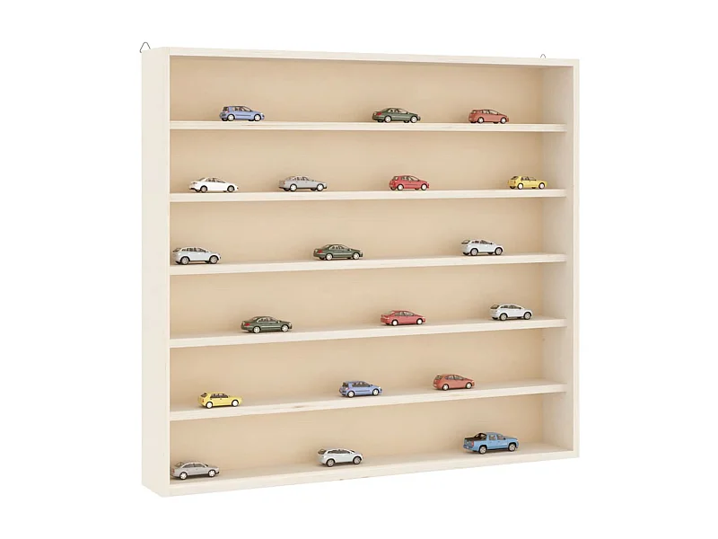 Mueble expositor de pared con 6 estantes 60x8,5x55 cm