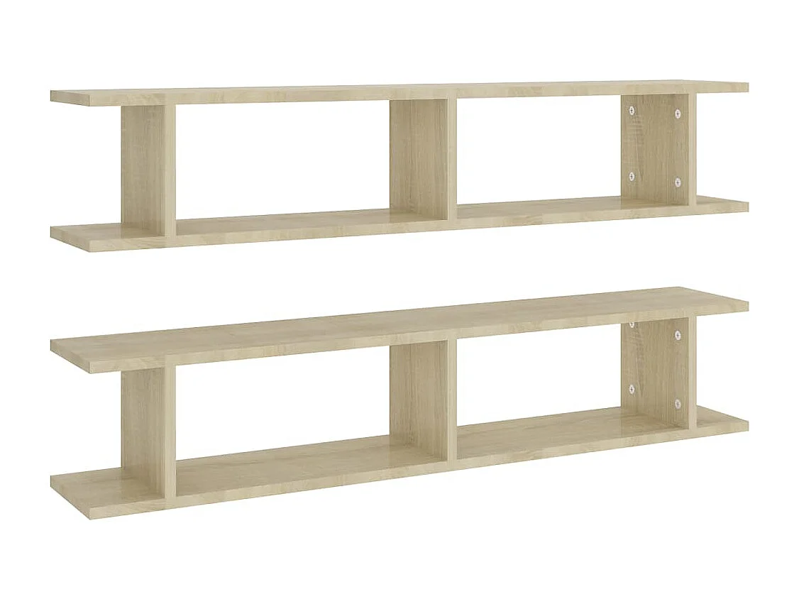 Étagères murales 2 pcs Chêne sonoma 105x18x20cm bois ingénierie