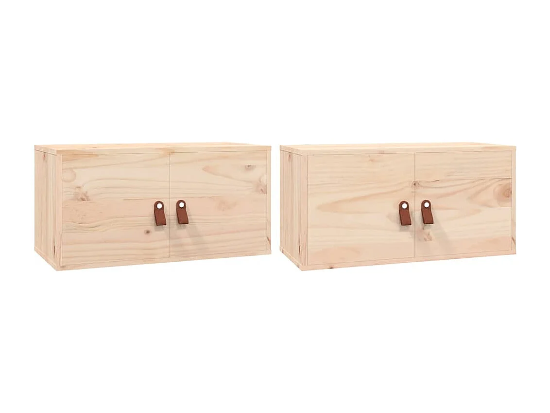 Armoires murales 2 pcs 60x30x30 cm Bois de pin massif