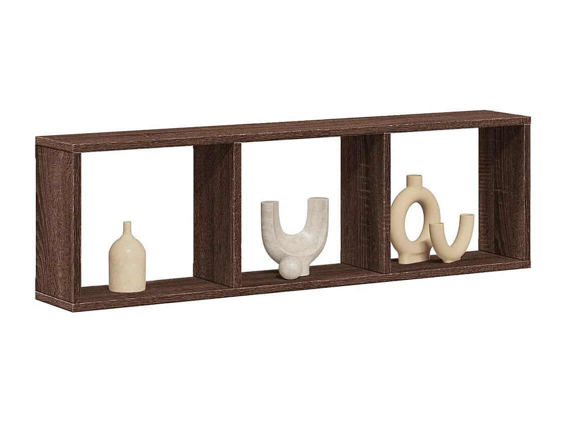 Armario de pared madera ingeniería marrón roble 100x16x30 cm