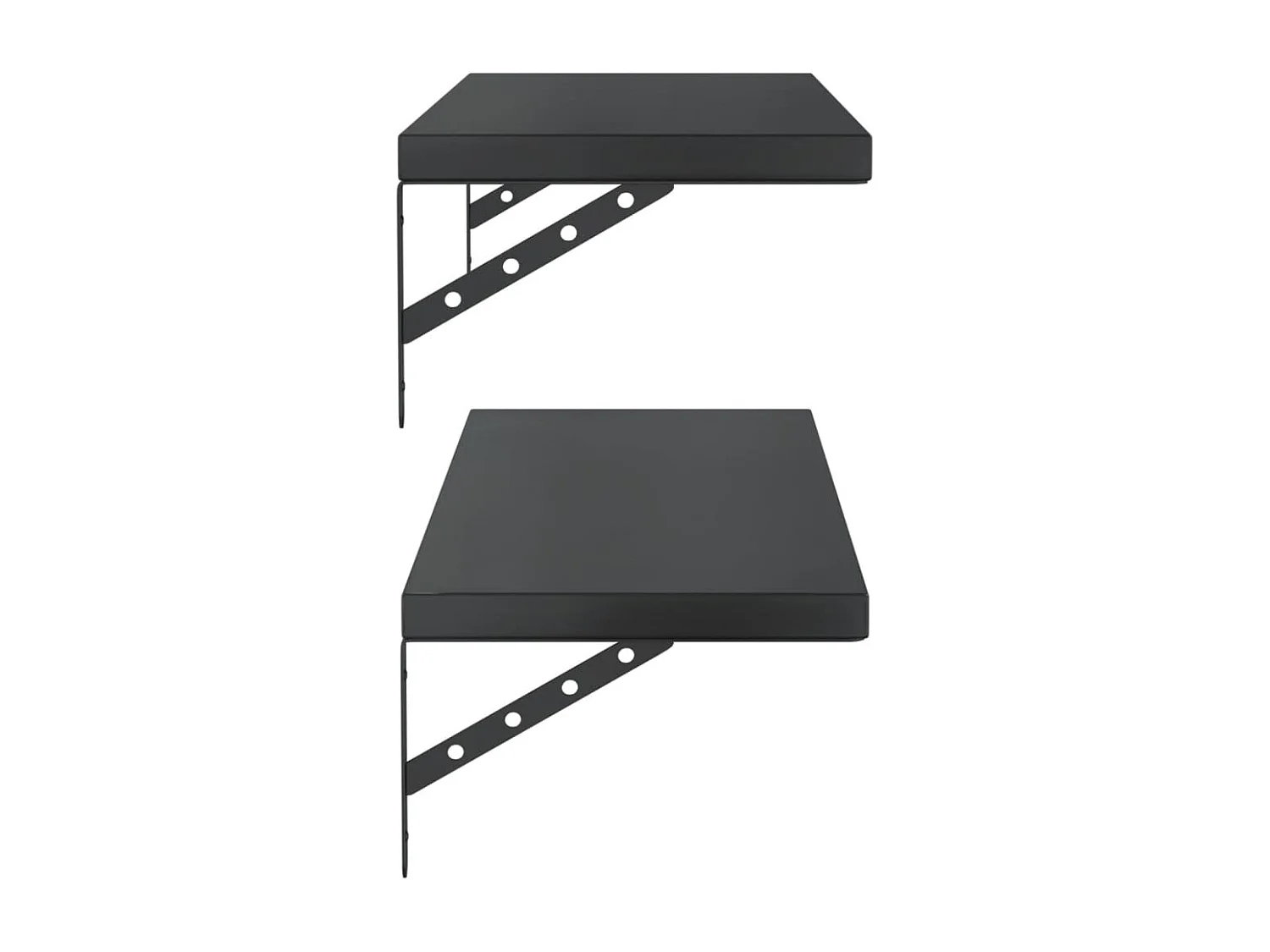 Mensole a Muro 2 pz 100x30 cm Nero in Acciaio Inossidabile