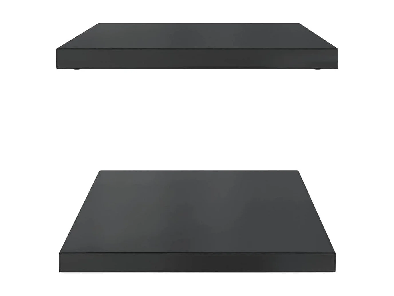 Wandschappen 2 st 75x40x3 cm roestvrijstaal zwart