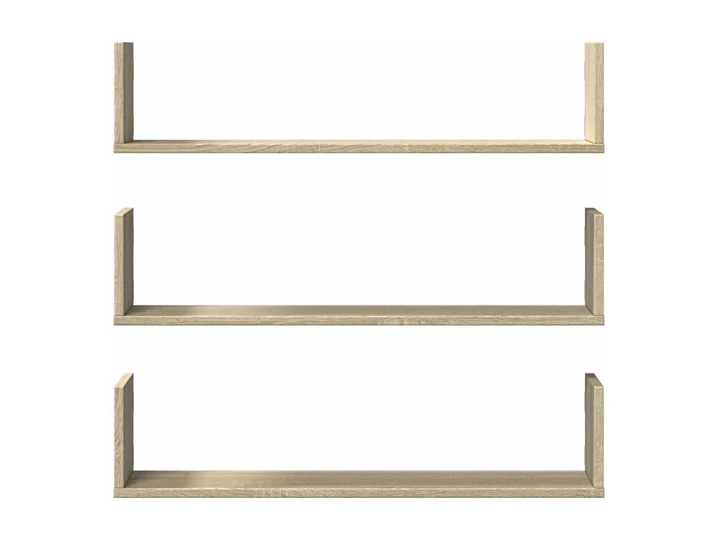 Étagères murales 3pcs chêne sonoma 80x18x18cm bois d'ingénierie