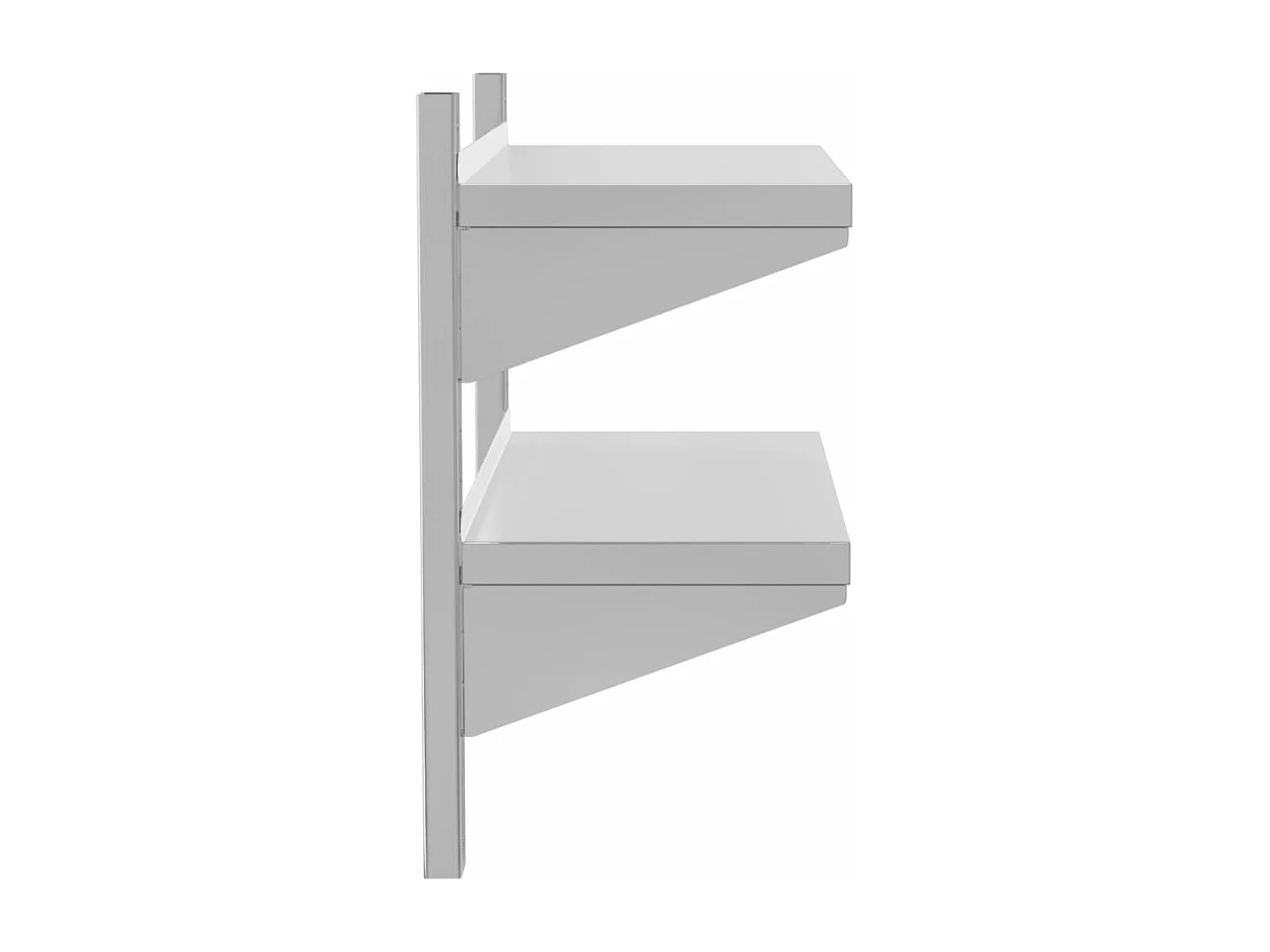 Estante parede 2 prateleiras 75x30x60 cm aço inoxidável prata