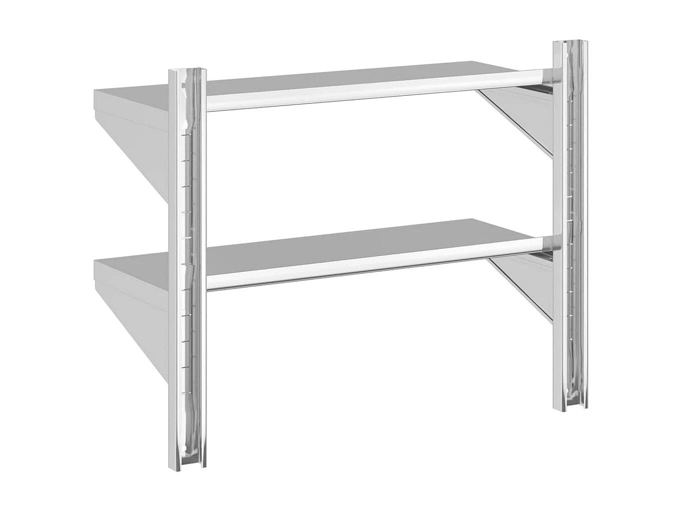 Estante parede 2 prateleiras 75x30x60 cm aço inoxidável prata