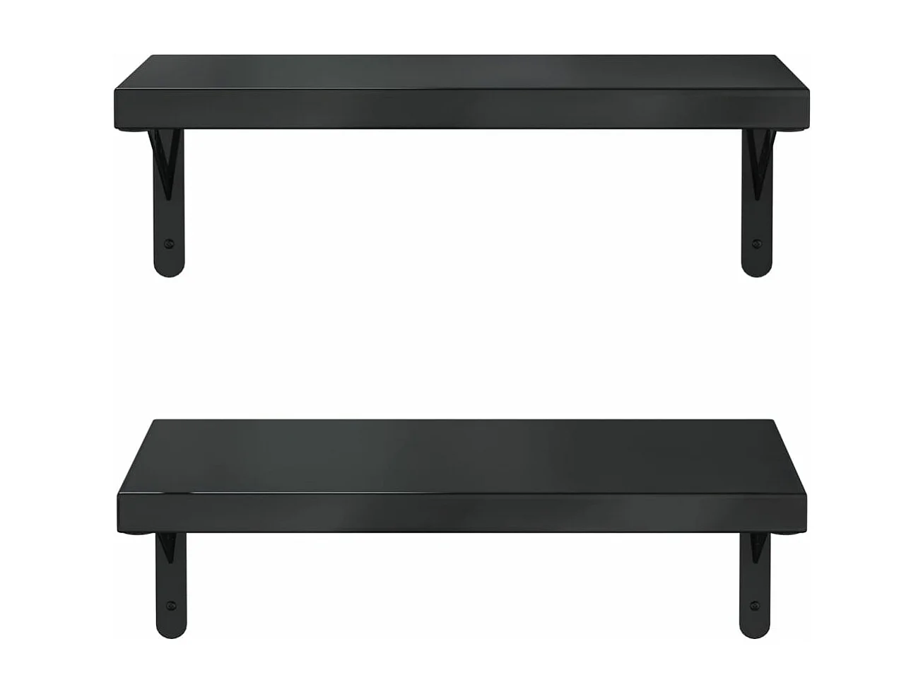 Étagères murales 2 pcs 50x23,5 cm noir acier inoxydable