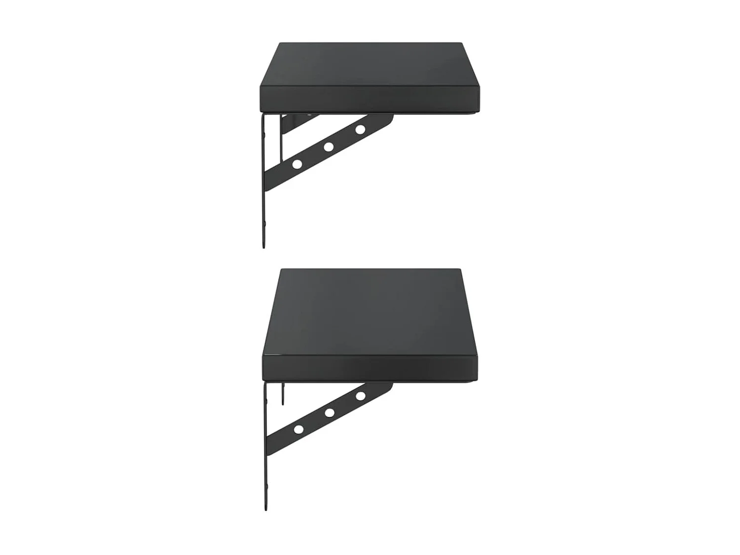 Étagères murales 2 pcs 50x23,5 cm noir acier inoxydable