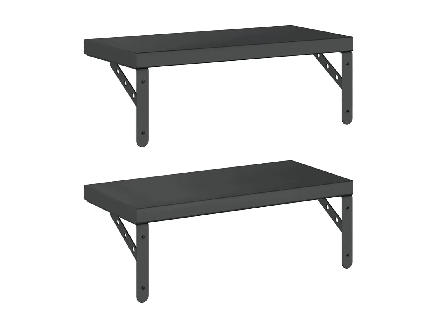 Étagères murales 2 pcs 50x23,5 cm noir acier inoxydable