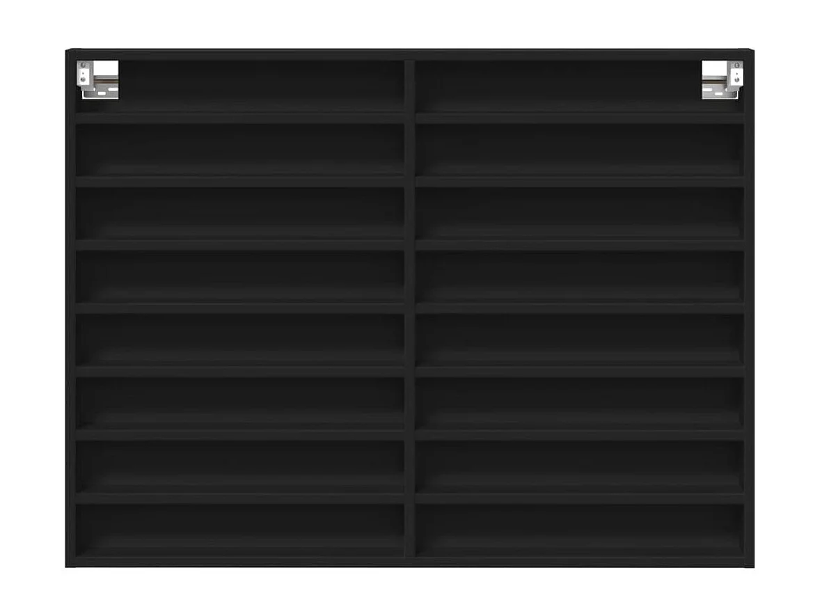 Vitrinenschrank Schwarz 100x8,5x75 cm Holzwerkstoff