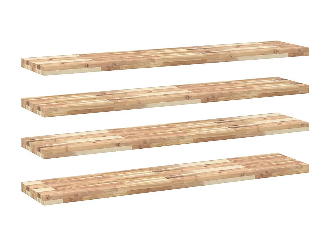 Mensole da Parete 4 pz 120x30x4 cm Legno Acacia Non Trattato