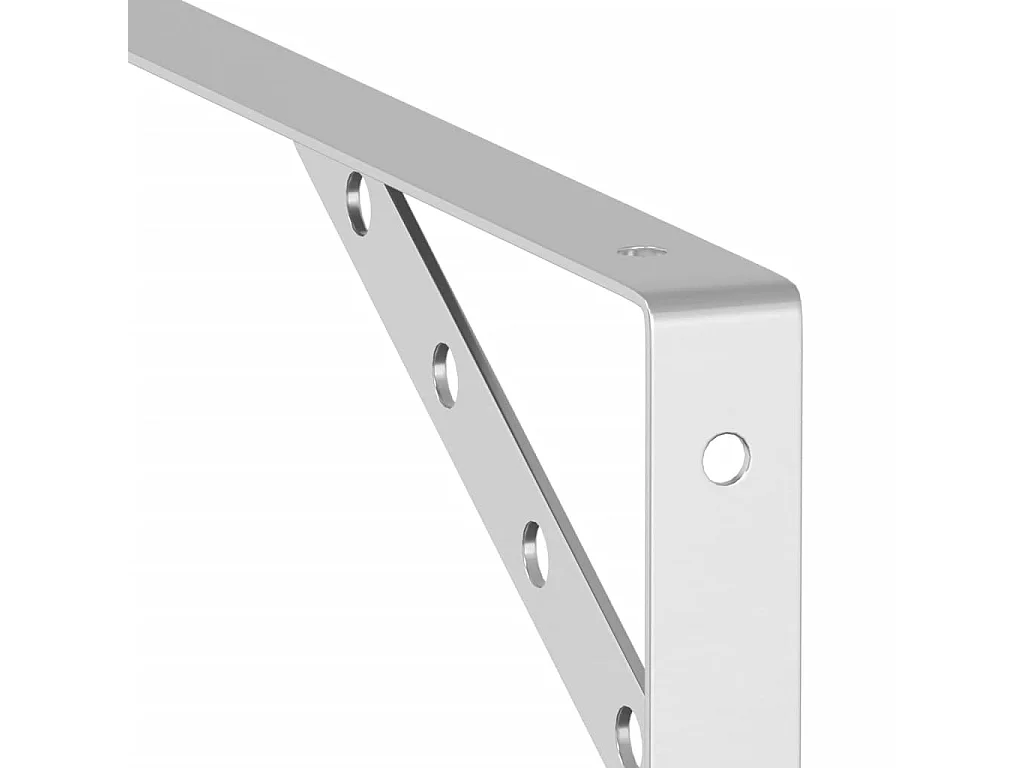 Supports d'étagères 4pcs 30x2,5x15,5cm argenté acier inoxydable