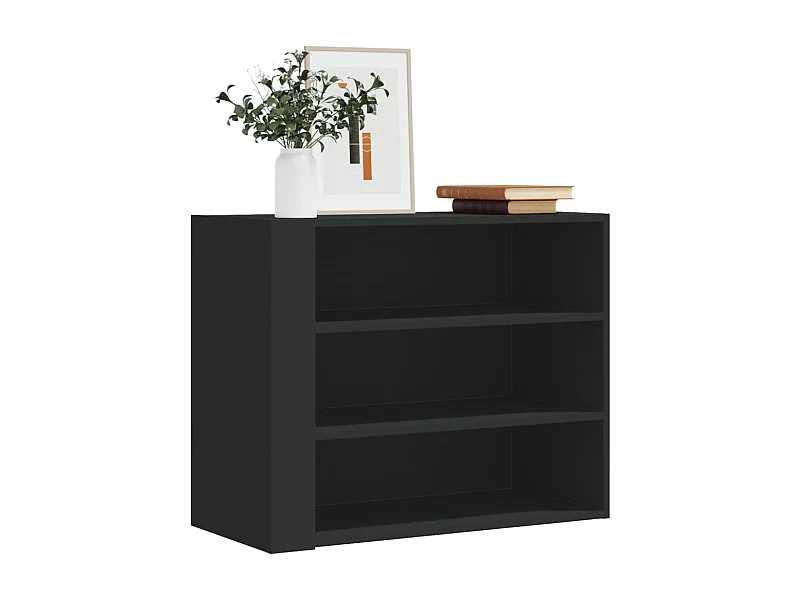 Armadietto a Muro Nero 75x35x60 cm in Truciolato