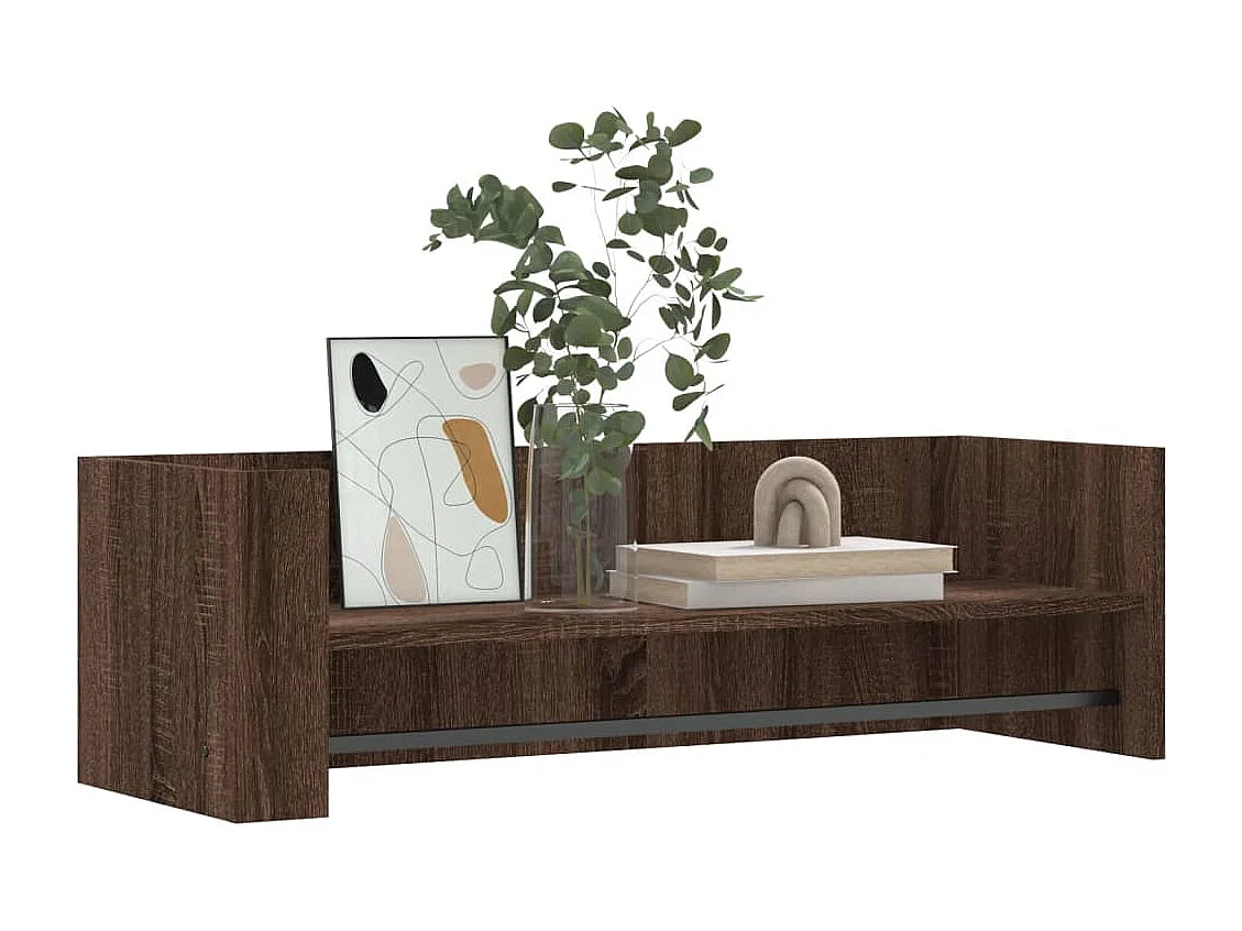 Estante de pared madera ingeniería marrón roble 100x35x30,5 cm