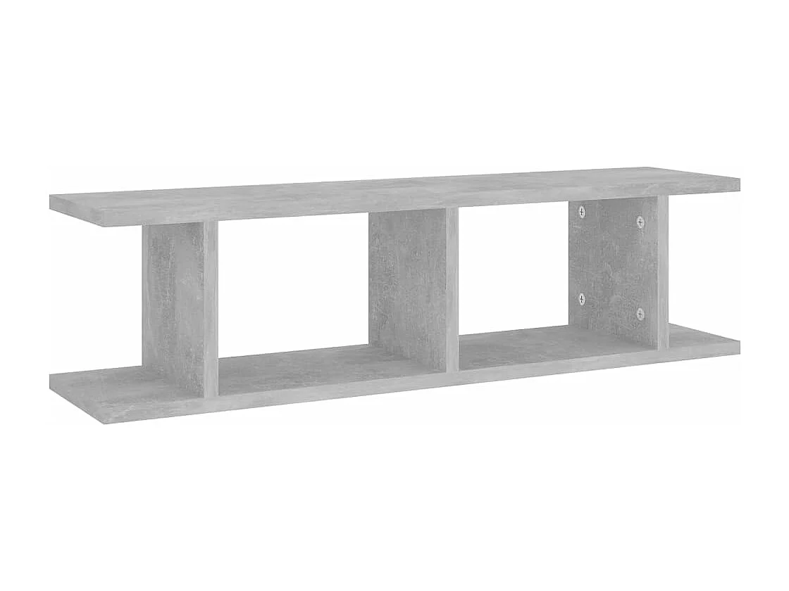 Estante de pared 2 uds contrachapada gris hormigón 75x18x20 cm