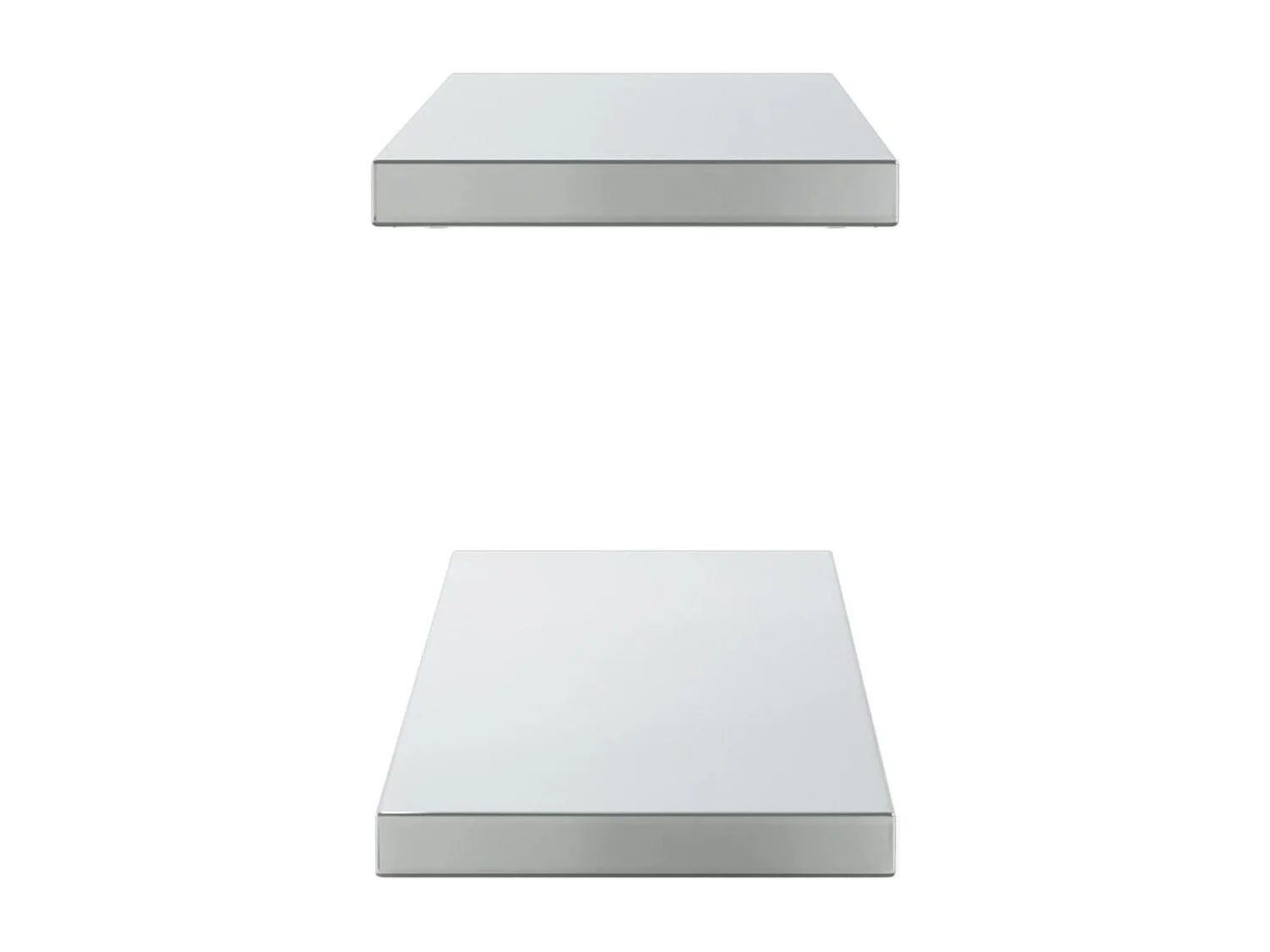 Estantes de pared 2 uds acero inoxidable plateado 100x23,5x3 cm