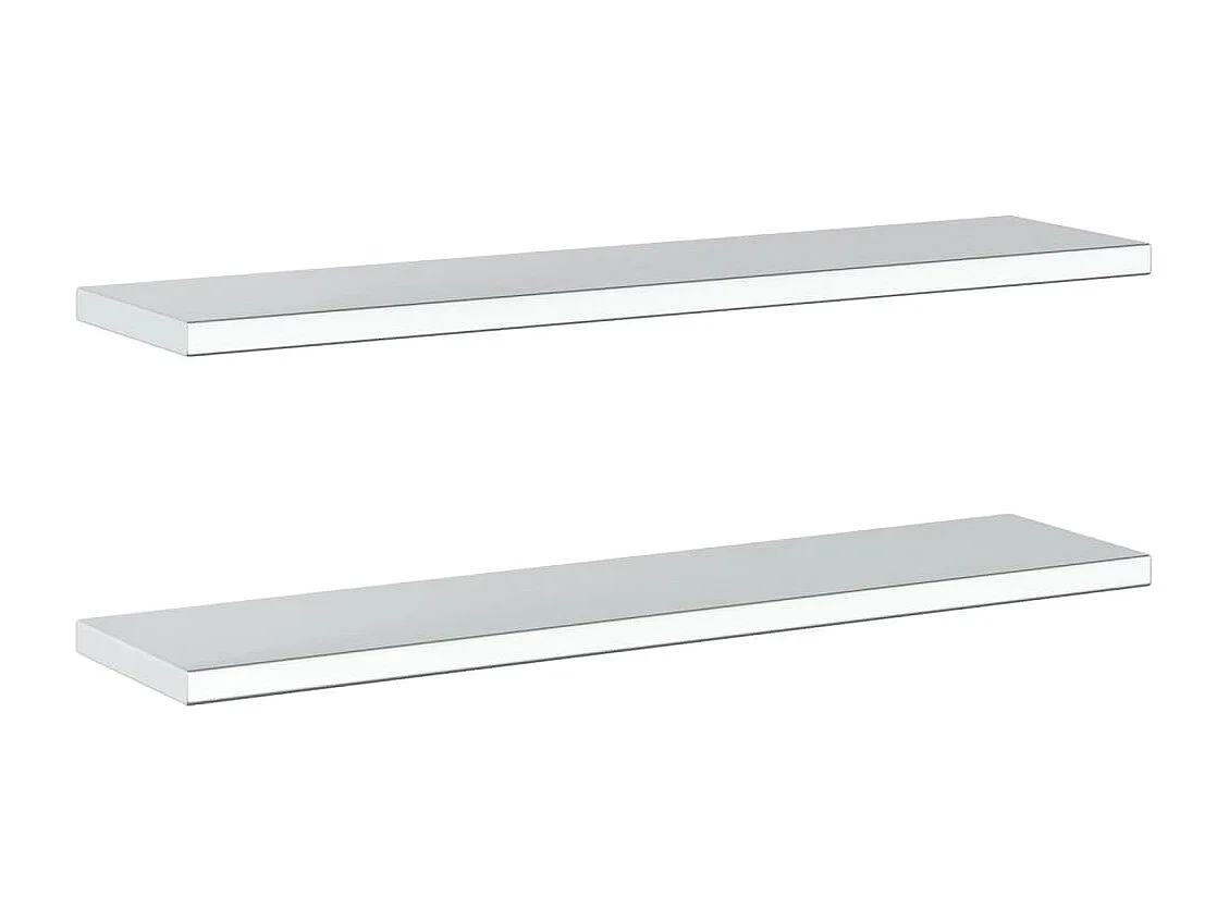 Mensole a Muro 2pz 100x23,5x3cm Argento in Acciaio Inossidabile