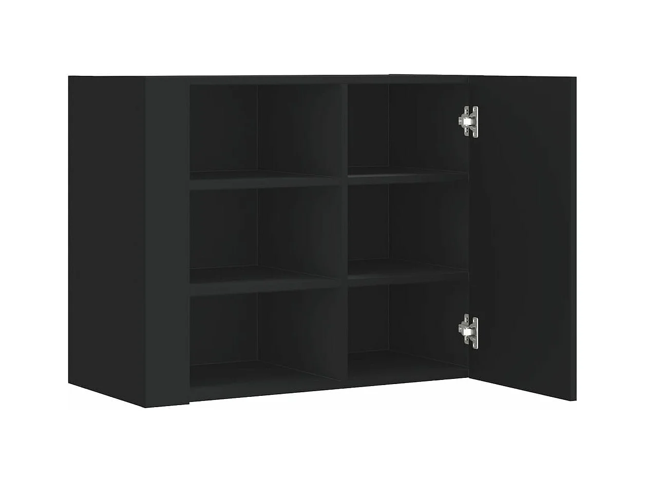 Armoire murale noir 75x35x60 cm bois d'ingénierie