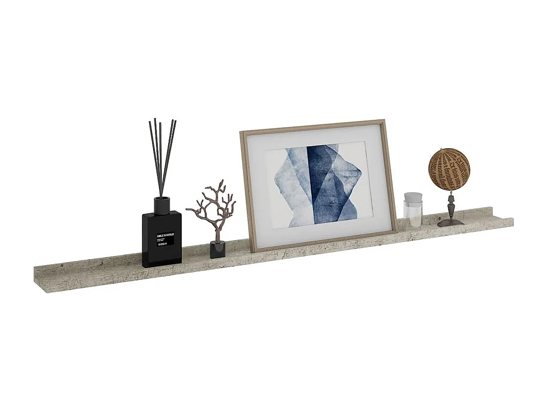 Prateleiras de parede 2 pcs 115x9x3 cm cinzento cimento