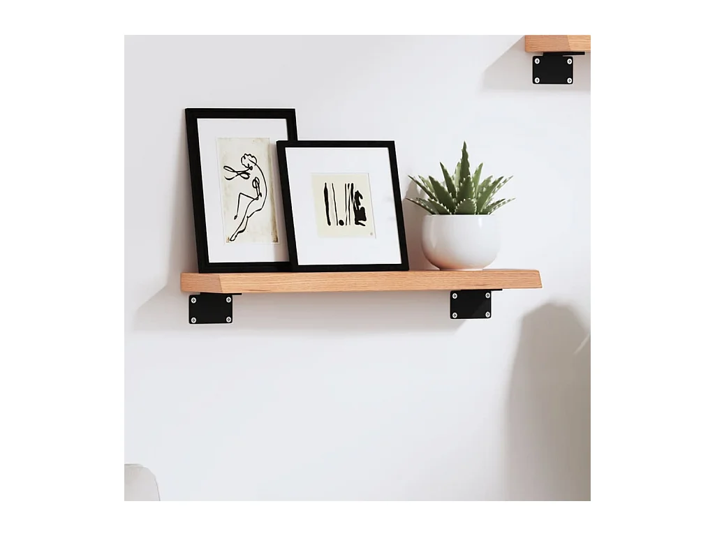 Étagère murale marron clair 40x10x2 cm bois chêne massif traité