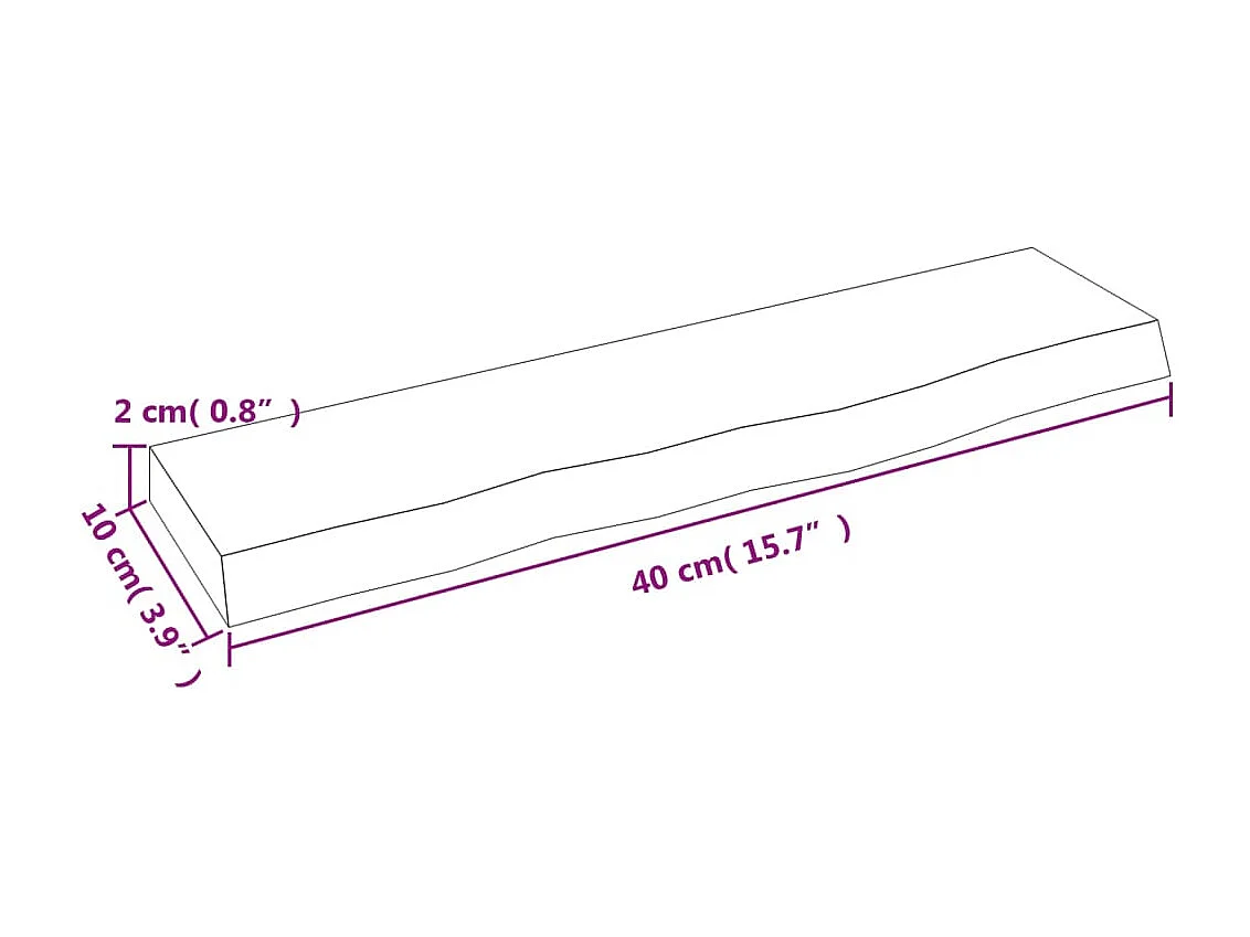 Ripiano Muro Marrone Chiaro 40x10x2 cm Massello Rovere Trattato