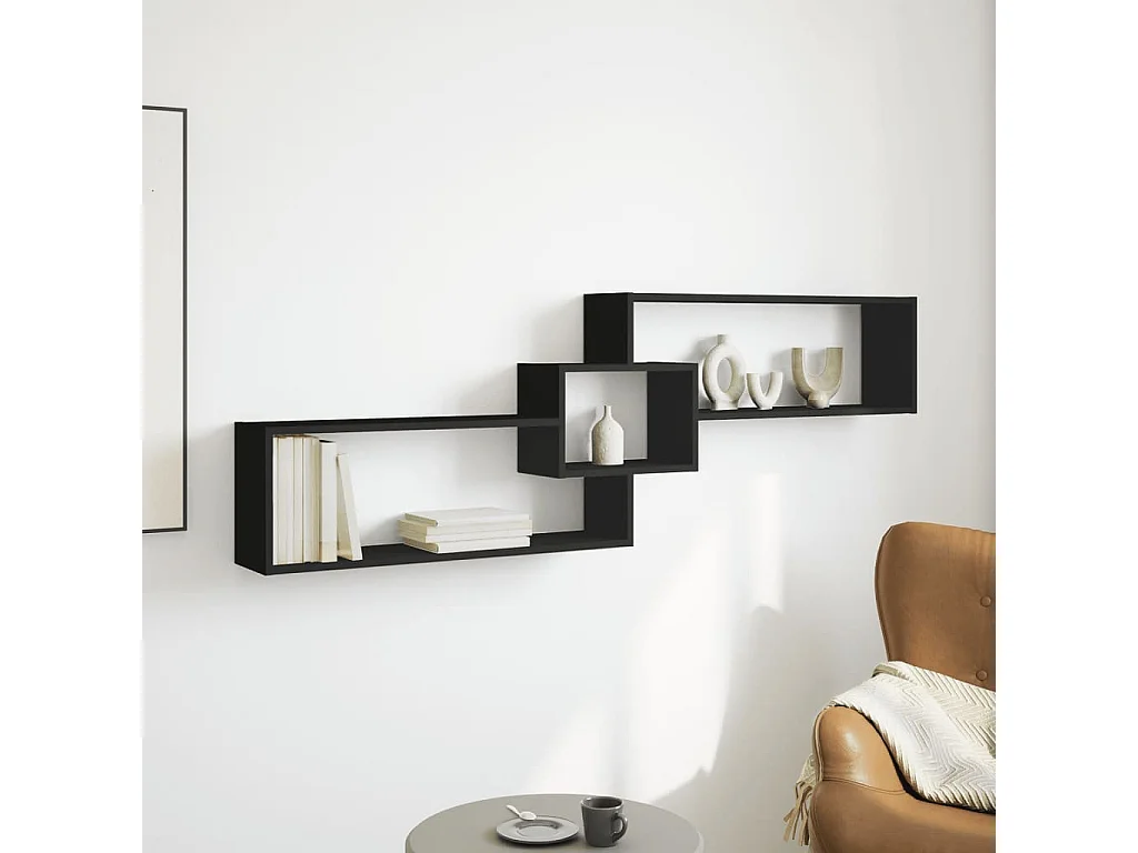 Armario de pared madera de ingeniería negro 158x18x53 cm