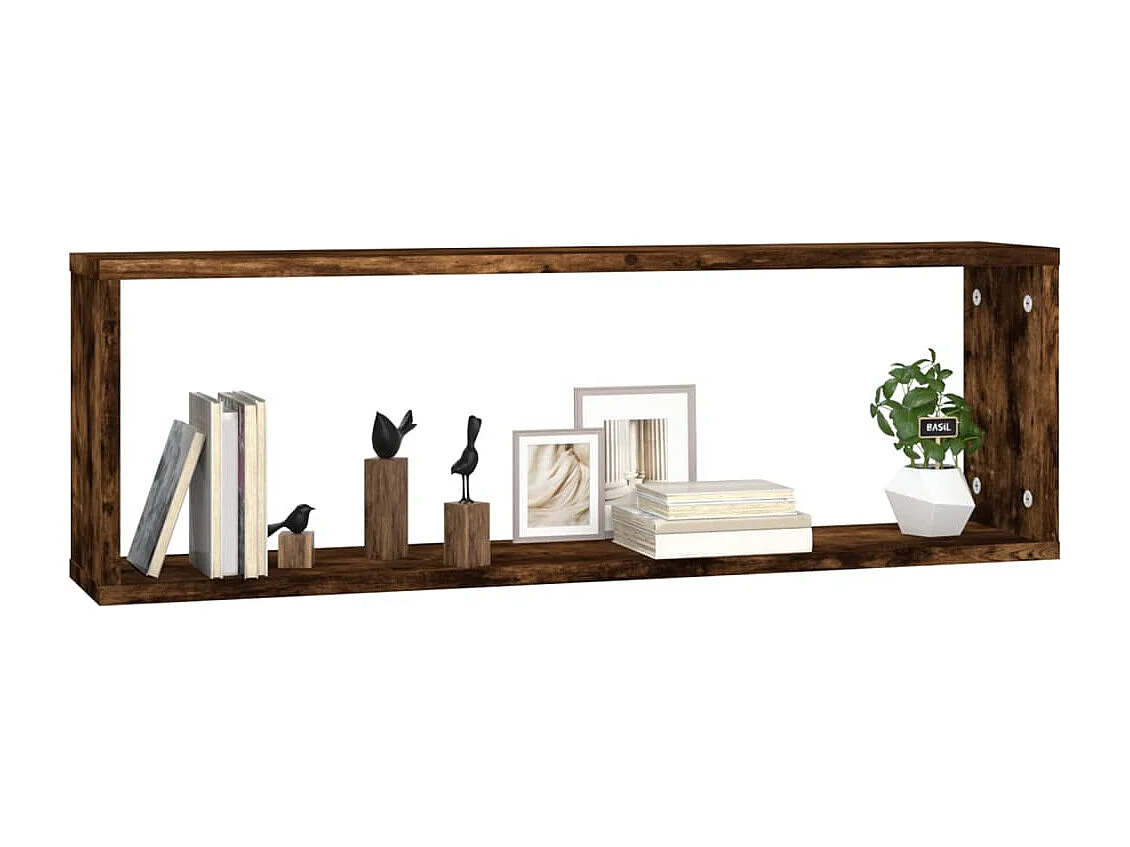 Étagères murales cubiques 4 pcs Chêne fumé 80x15x26,5 cm