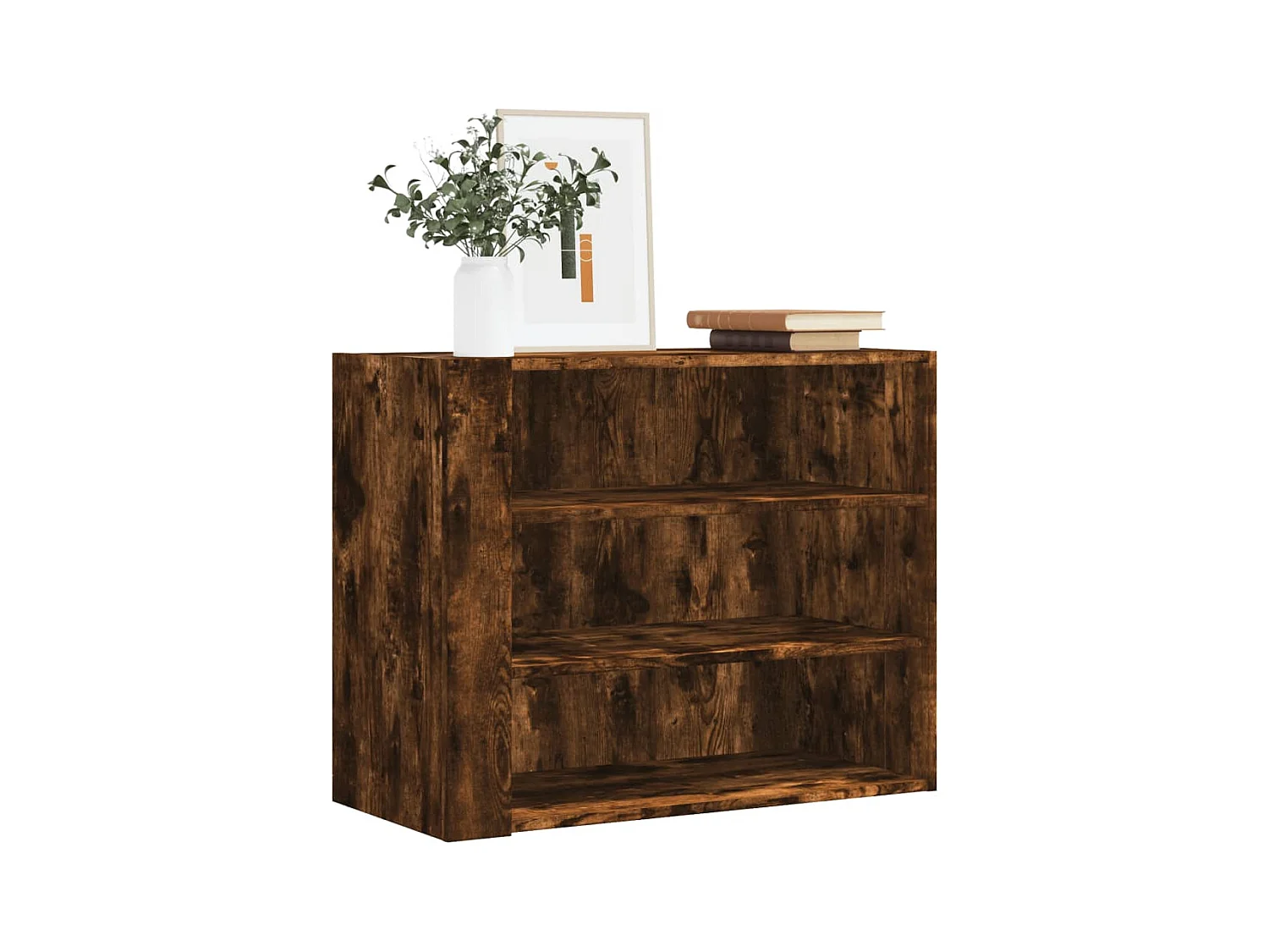 Armoire murale chêne fumé 75x35x60 cm bois d'ingénierie