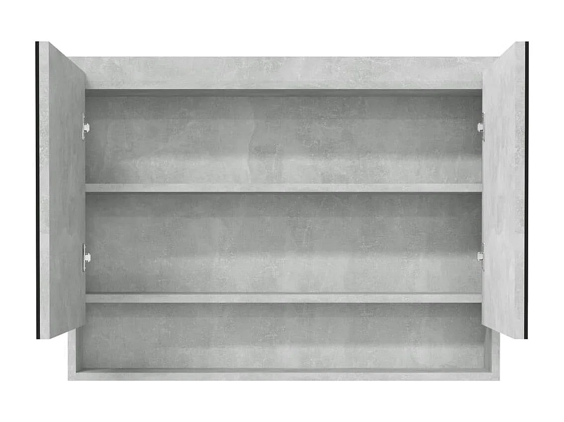 Armario de baño con espejo MDF gris hormigón 80x15x60 cm