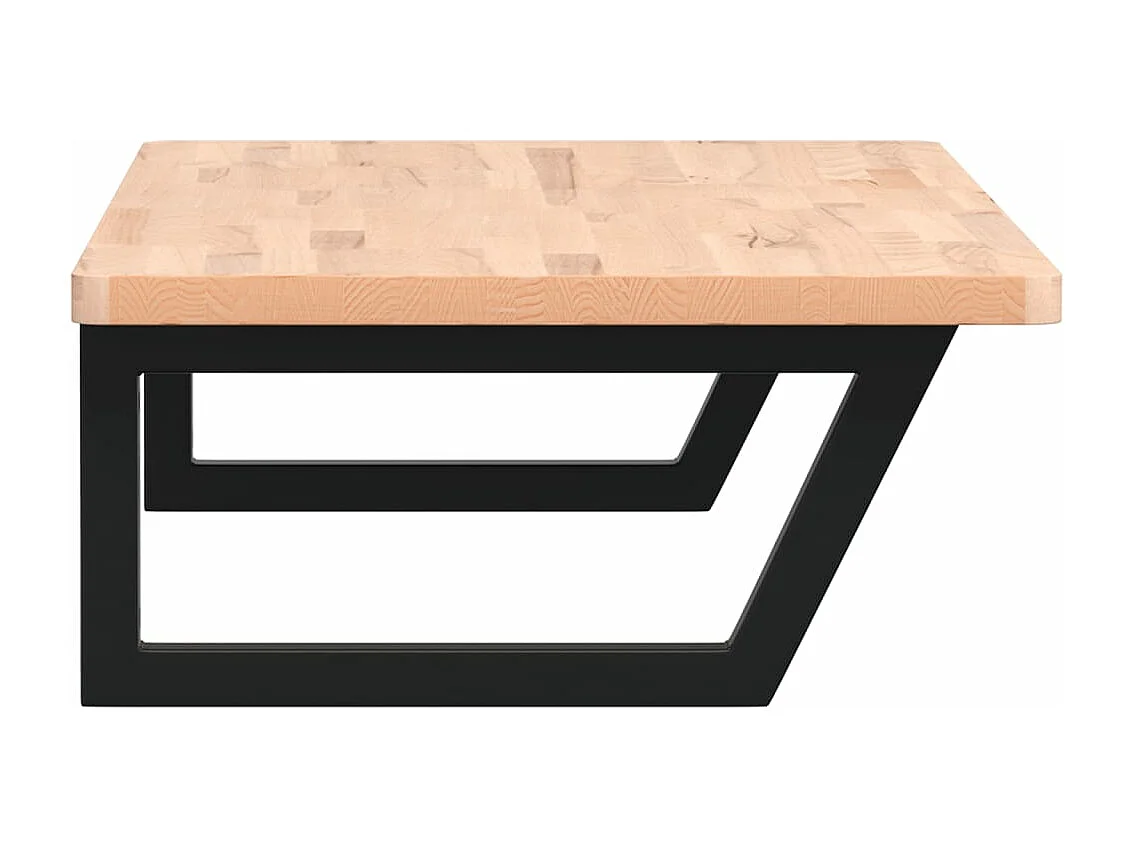 Étagère de vasque murale acier et bois massif de hêtre