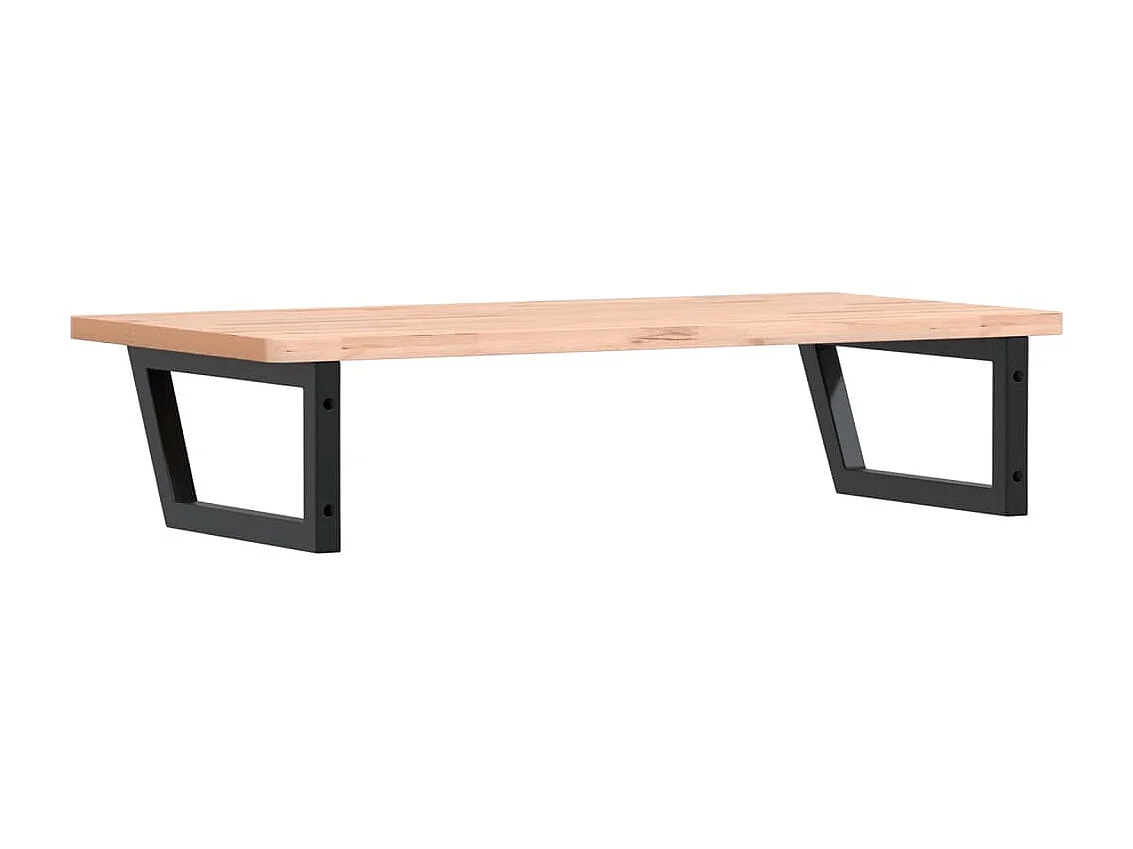 Étagère de vasque murale acier et bois massif de hêtre