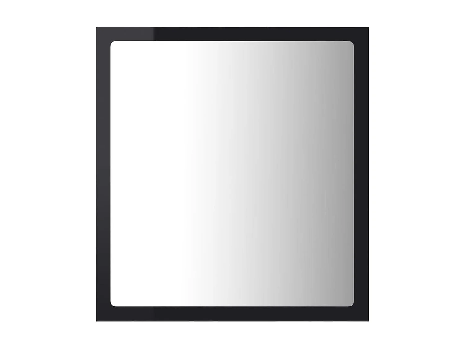 Miroir LED de salle de bain Noir brillant 40x8,5x37cm Acrylique