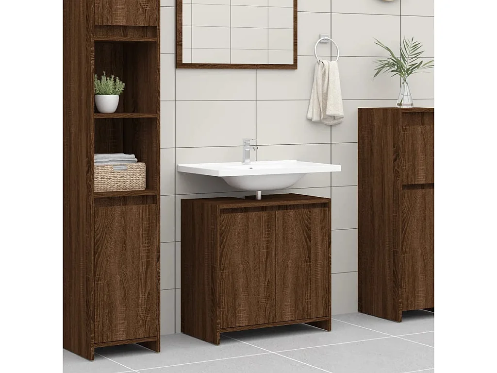 Mobile da bagno Rovere marrone 60x33x61 cm MDF