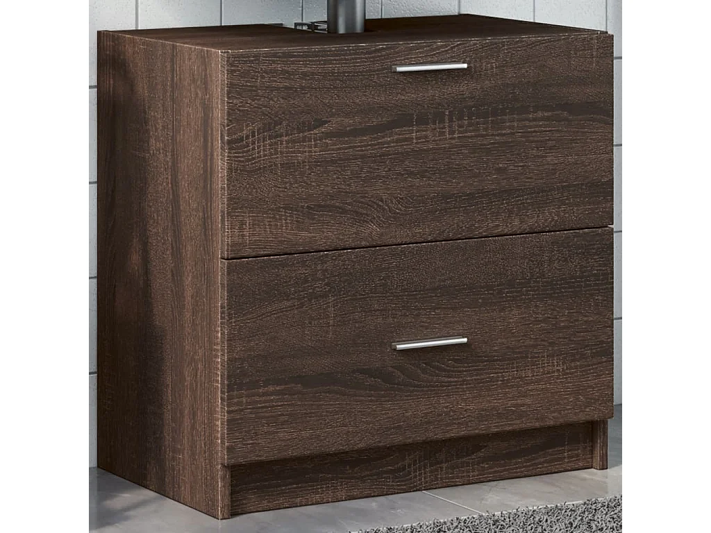 Meuble d'évier chêne marron 59x37x59 cm bois d'ingénierie