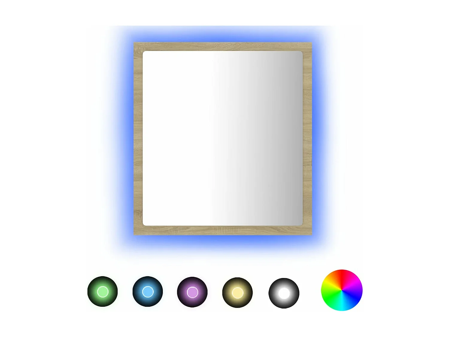 Miroir LED de salle de bain Chêne sonoma 40x8,5x37 cm Acrylique