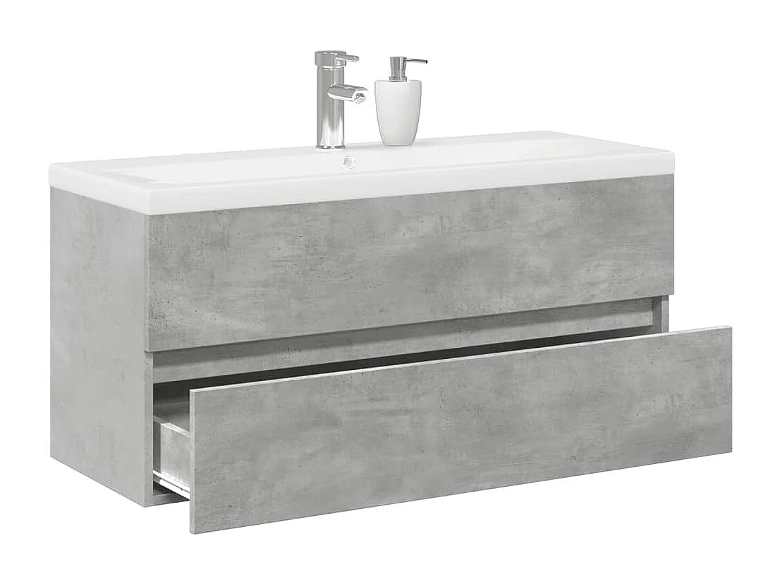 Set di mobili da bagno 2 pezzi grigio cemento