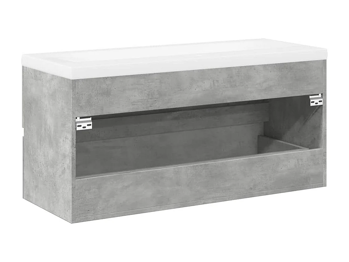 Set di mobili da bagno 2 pezzi grigio cemento