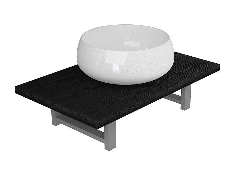 Mueble de baño dos piezas Cerámica Negro