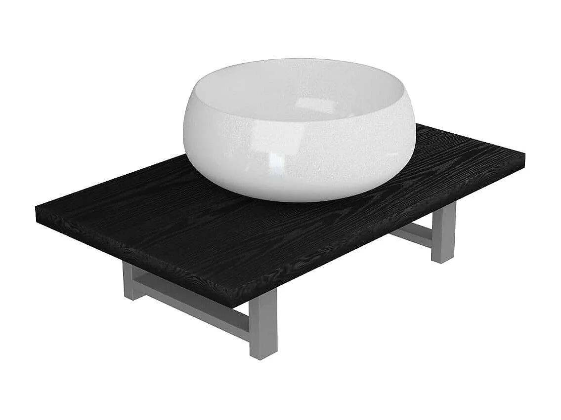 Meuble de salle de bain en deux pièces Céramique Noir