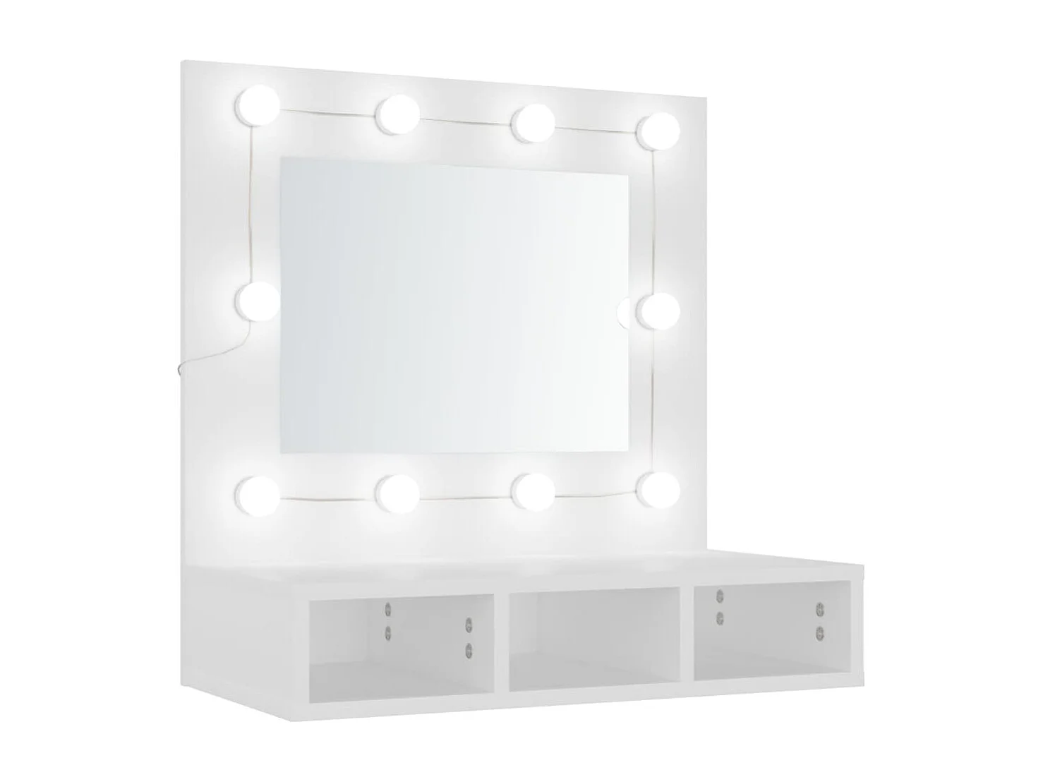 Mueble con espejo y luces LED blanco 60x31,5x62 cm