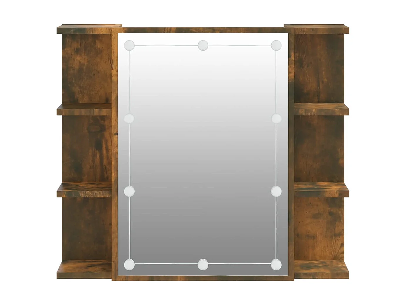 Armoire à miroir avec LED Chêne fumé 70x16,5x60 cm
